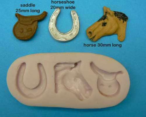 Horse and Horse Shoe Silicone Mould - Click Image to Close